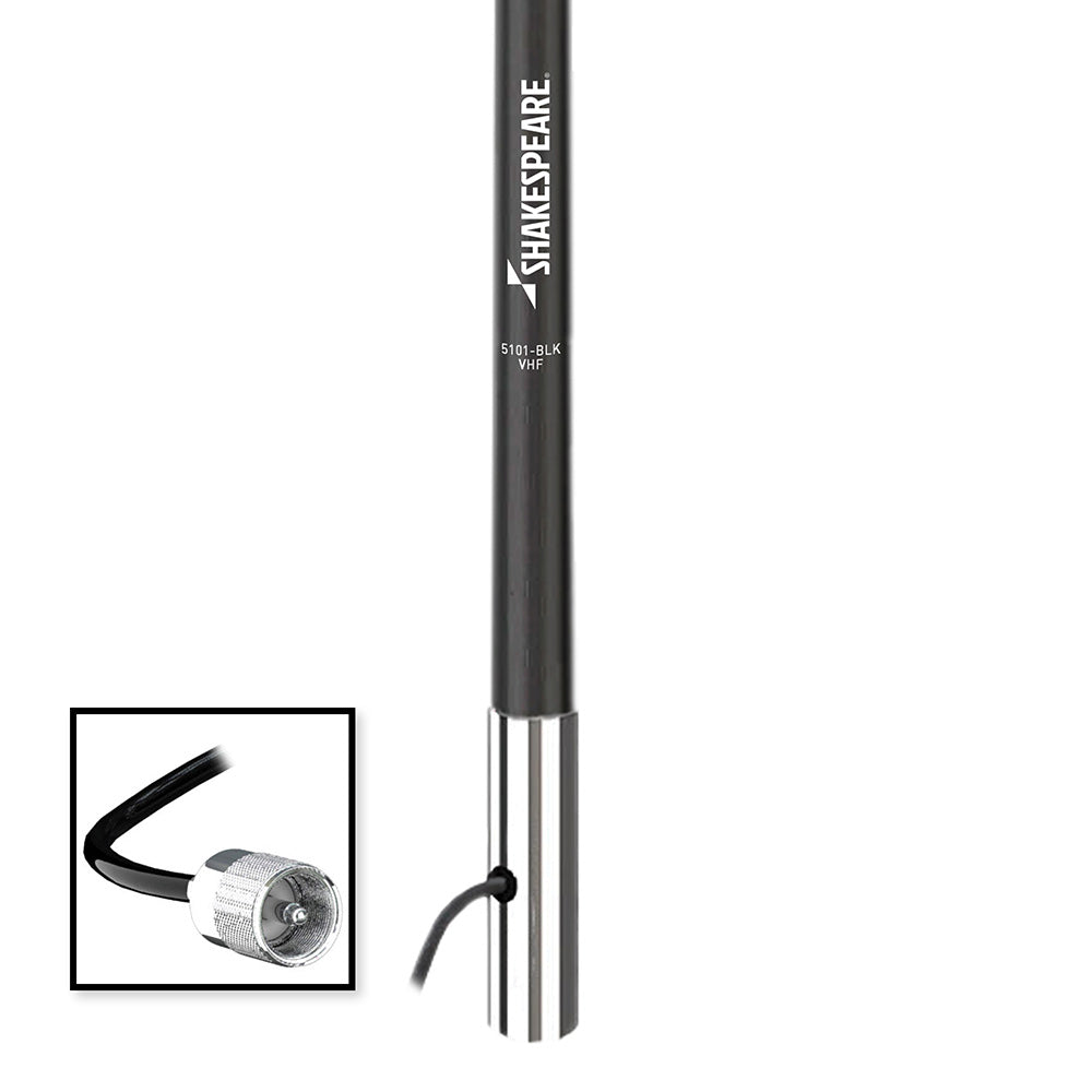 Shakespeare 5101 8’ Classic VHF Antenna w/15' RG-58 Cable - Black
